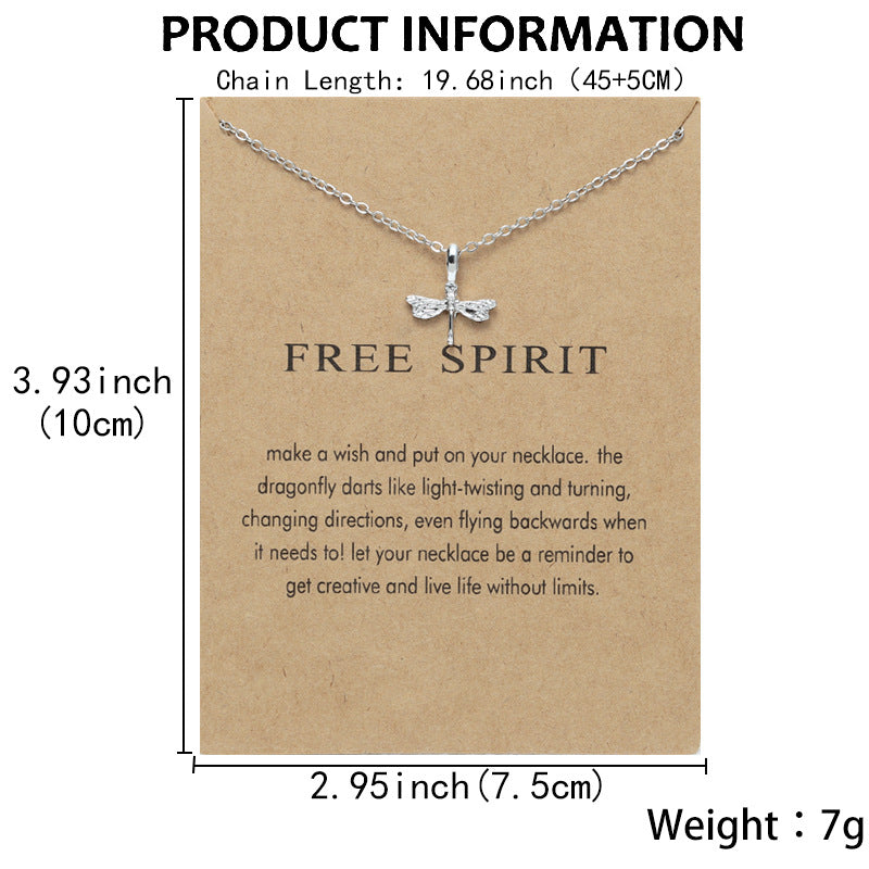 Attractive Dragonfly Animal Card Clavicle Chain Necklaces