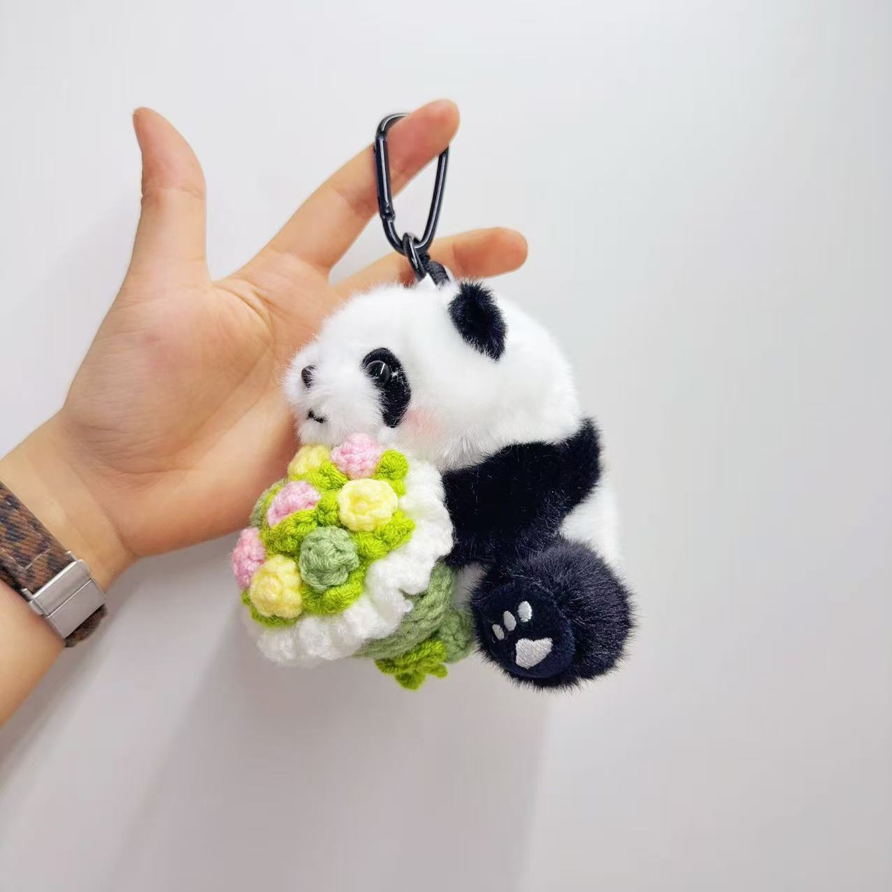 Panda Hug Flower Base Gift Cute Pendants