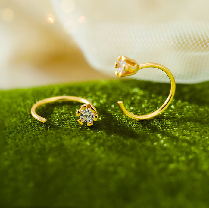 Super Flash Zircon Female Simple Compact Exquisite Versatile High Sense Rings