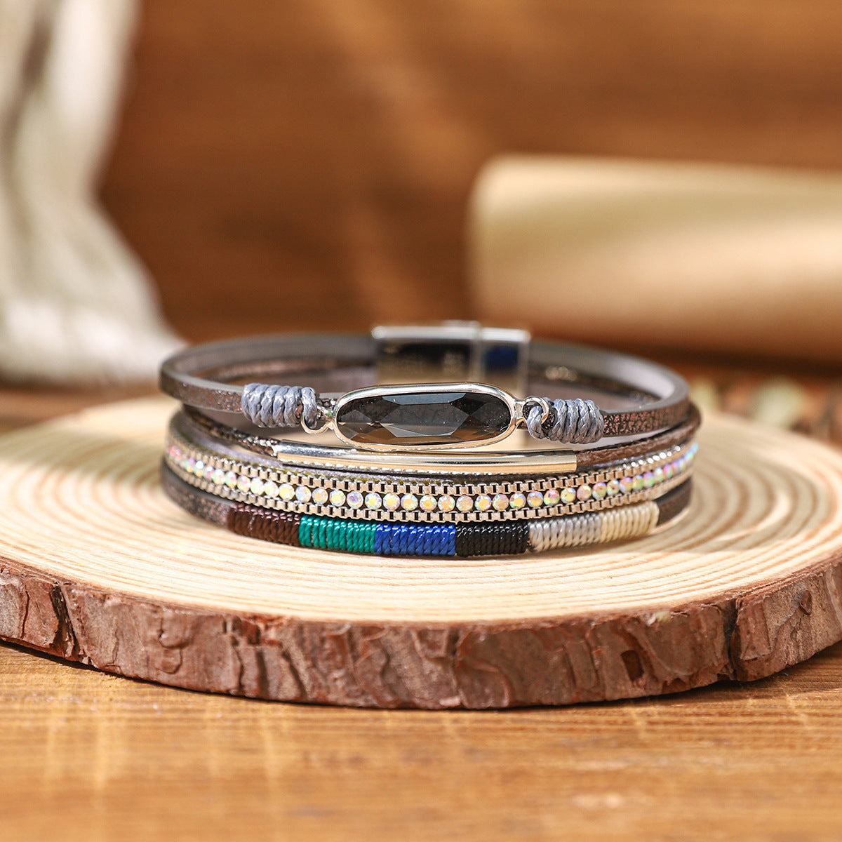 Twin Sense Leather Female Style Niche Design Bracelet