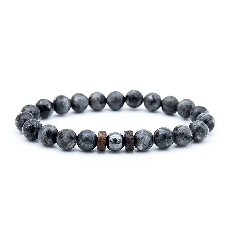 Men's Beaded Fashion Volcanic Rock Wooden Bead Bracelets