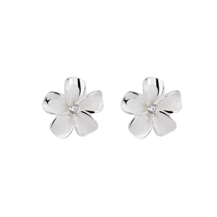 Women's Gardenia High-grade Personality Style Zircon Flower Mori Earrings