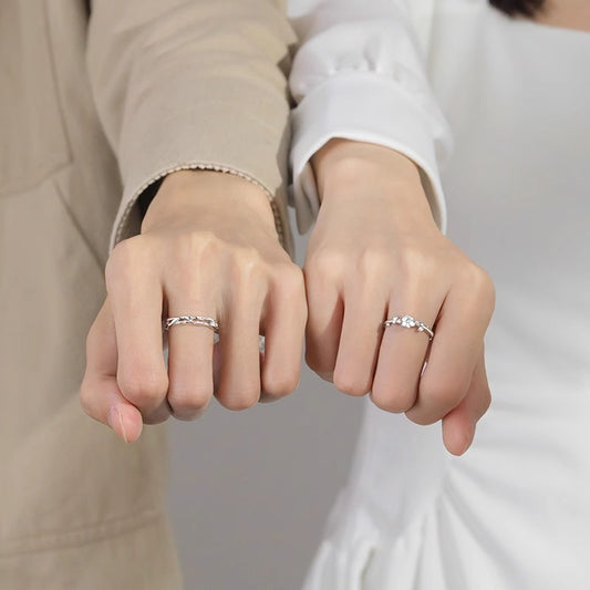 Women's & Men's Couple For Design Lettering Anniversary Valentine's Rings