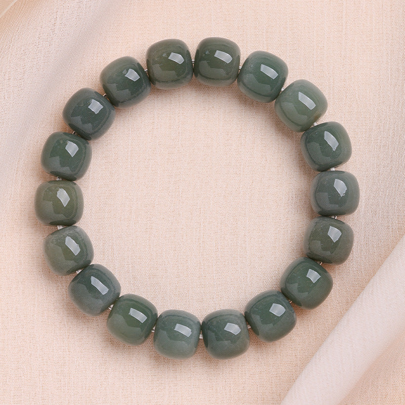 Men's Bodhi Pliable Temperament Skin Root Gradient Old Barrel Buddha Beads Bracelet