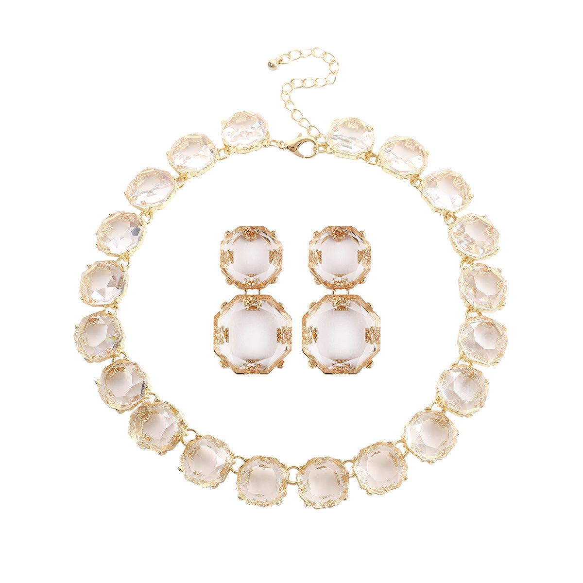 Large Particle Gem Sweet Cool Candy Color Jewelry Set