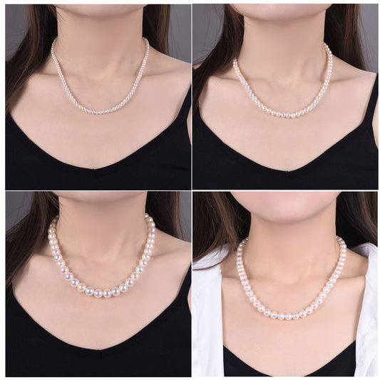 Mirror Imitation Pearl Artificial Horse Shell Colorful Necklaces