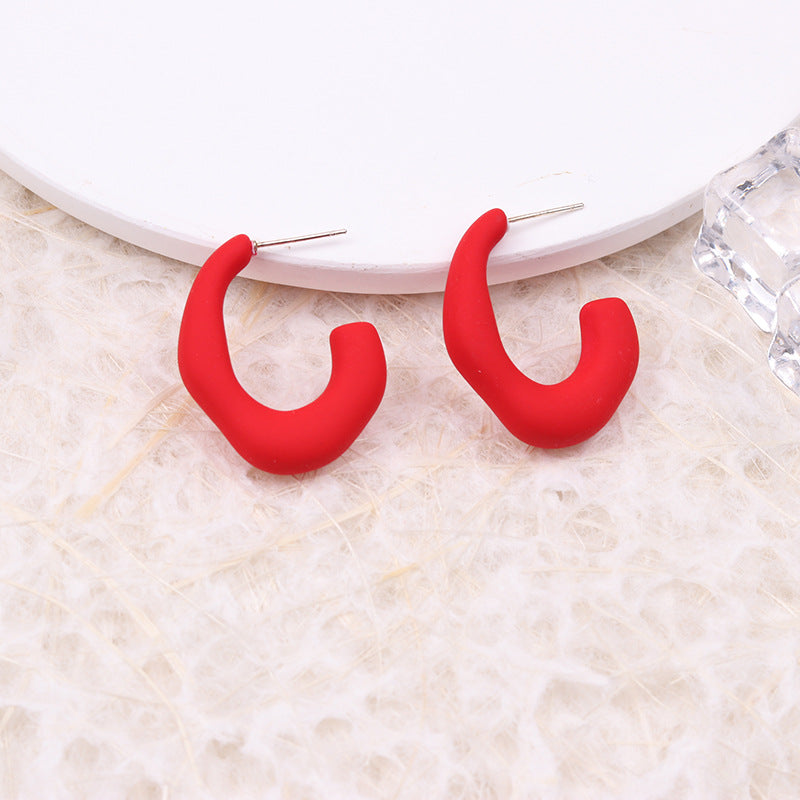 Crescent Circle Design Shaped High-grade Ear Earrings