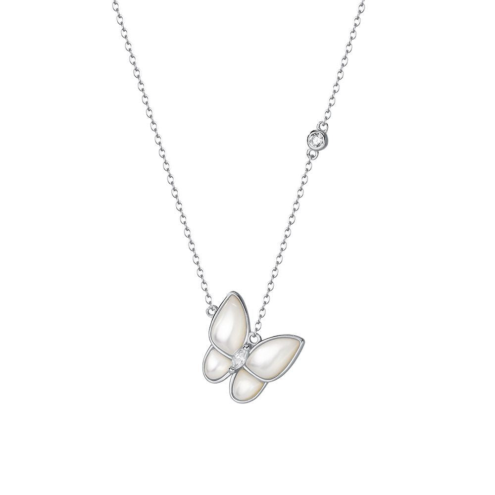 Women's White Shell Butterfly French Elegant Niche Design Fashion Shining Necklaces