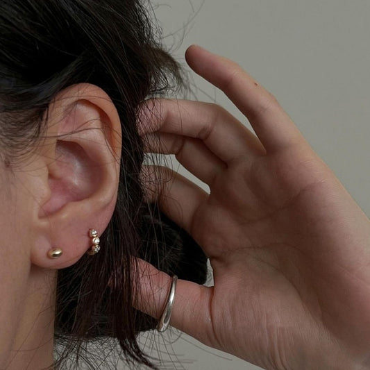 Sterling Sier Gold Plated Ear Clip Three Zircon Earrings