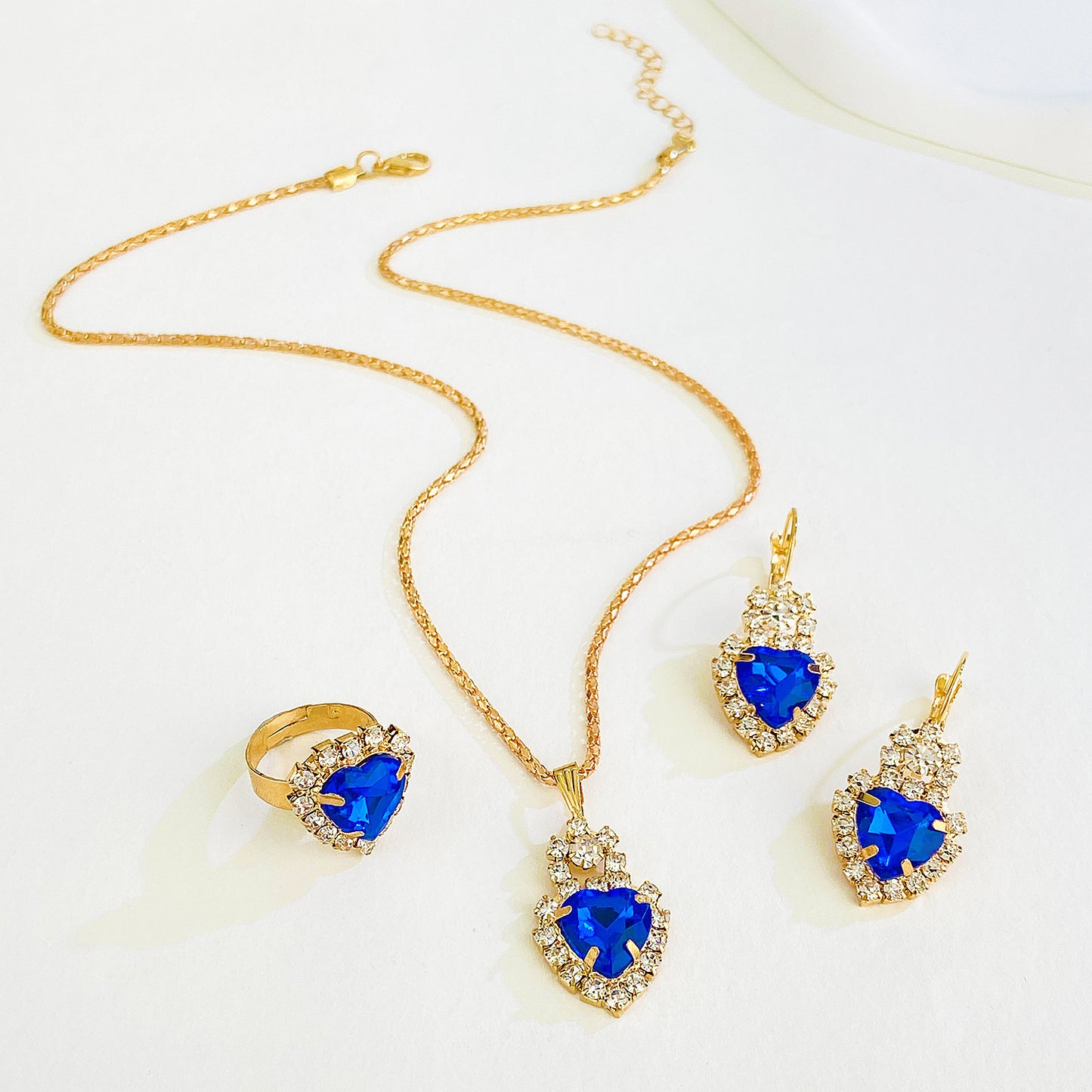 Water Drop Personality Fashion Color Rhinestone Rings