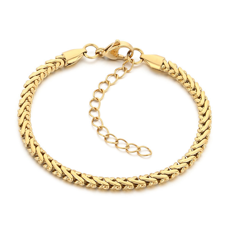 Women's & Men's Personality Vacuum Plating Claw Chain Stainless Steel Bracelets