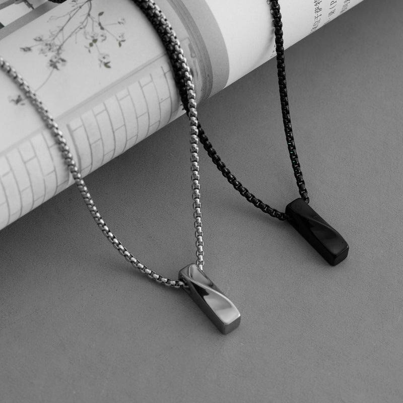 Men's Stainless Steel Long Geometric Mobius Fashion Necklaces