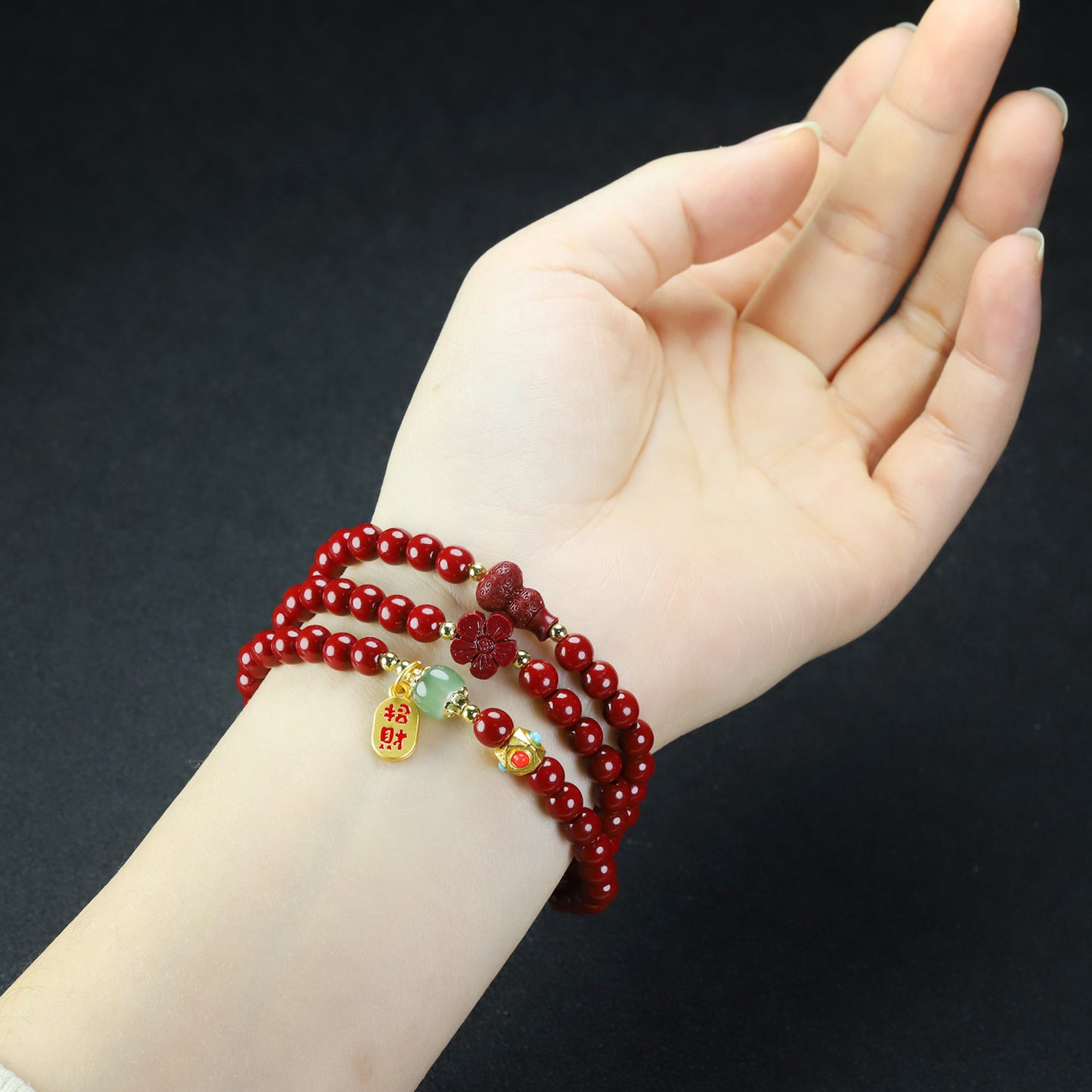 Three-ring Female Niche Exquisite Light Luxury Lucky Bag Beaded National Pendants