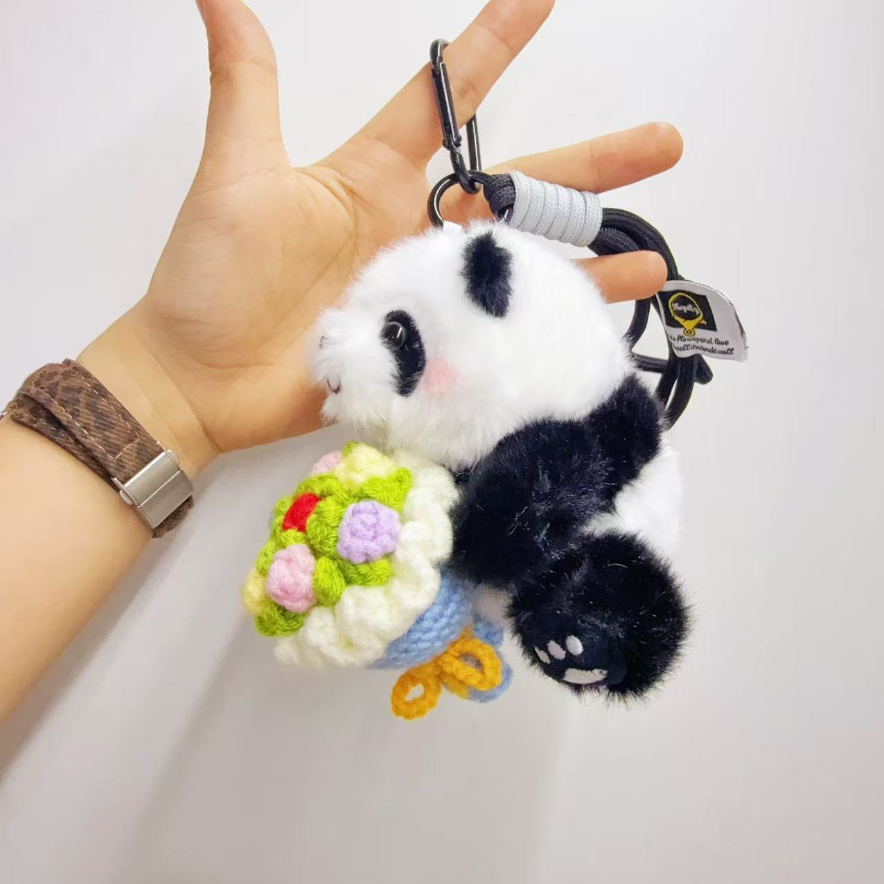 Panda Hug Flower Base Gift Cute Pendants