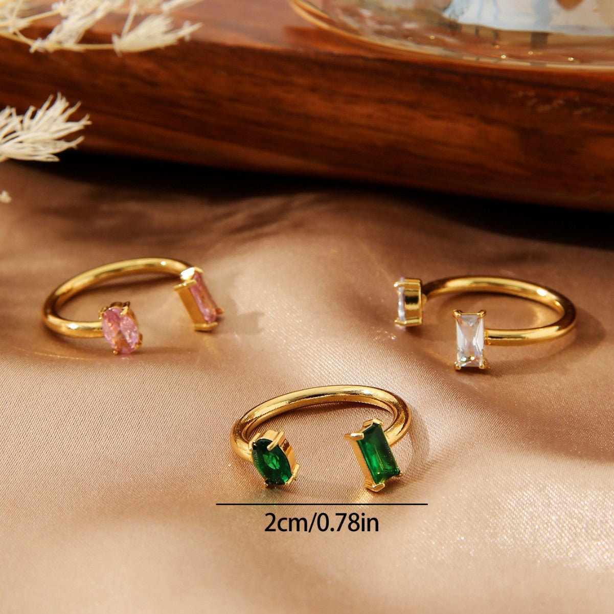 Square Color Open Titanium Steel Adjustable Rings