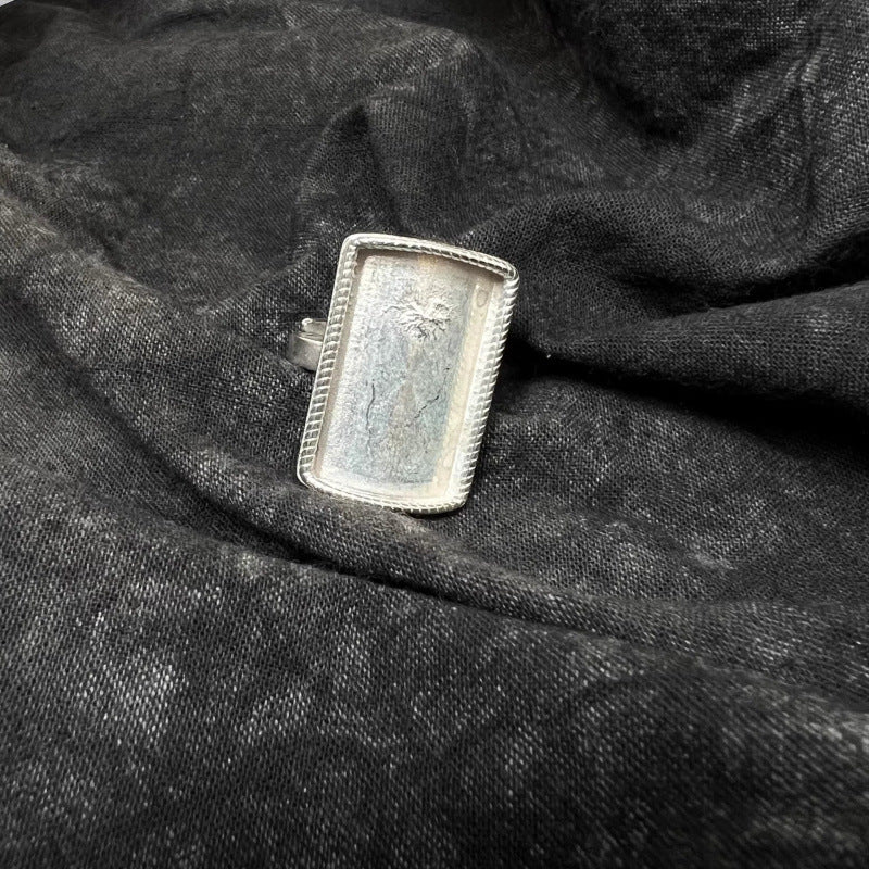 Distressed Ethnic Style Handmade Old Sier Miao Ring