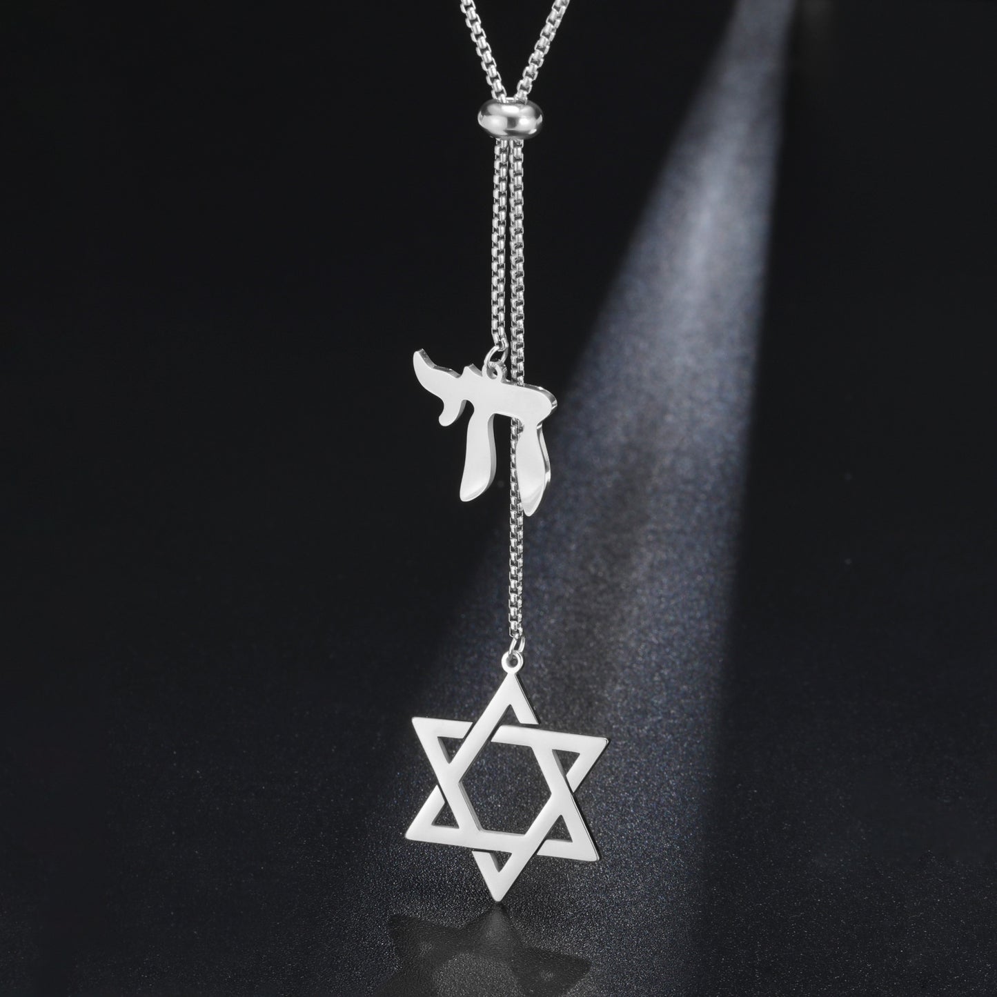 Six-pointed Star Of David Stainless Steel Hebrew Letter Symbol Necklaces