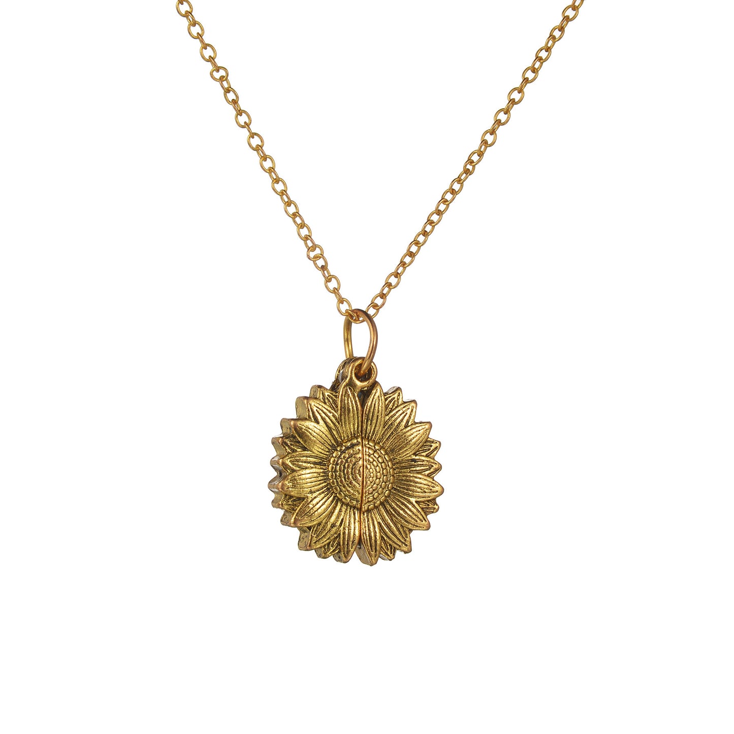 Retro Style Creative Can Open Sunflower Round Plate Female Necklace