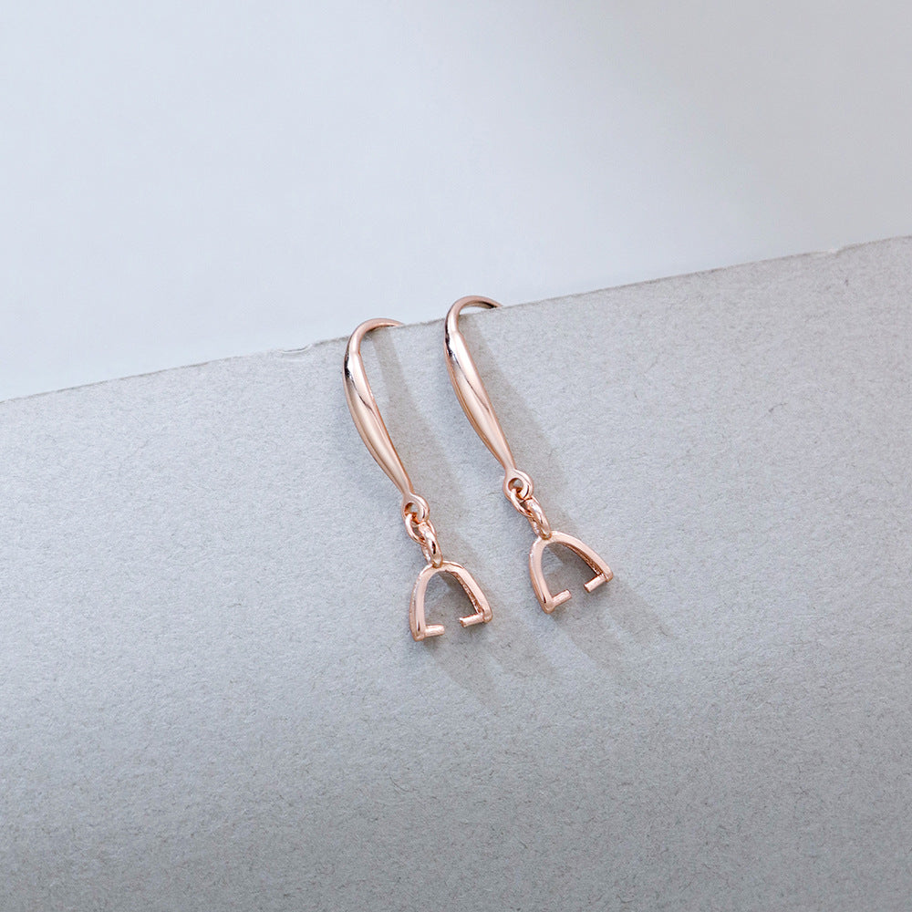 Sterling Sier Stamping Clipped Button Classic Style Personalized Ear Hook