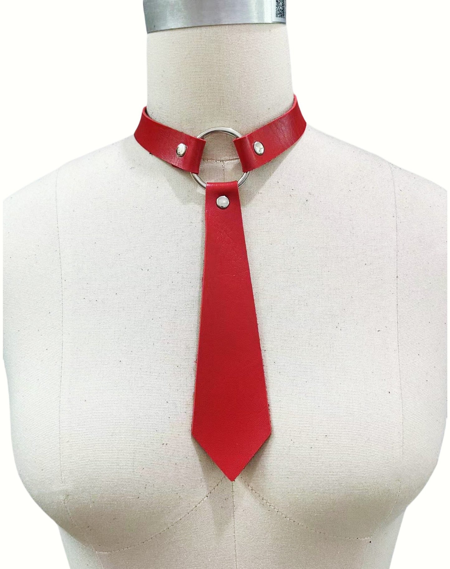 Fashion Personality Leather Bondage Tie Punk Collar
