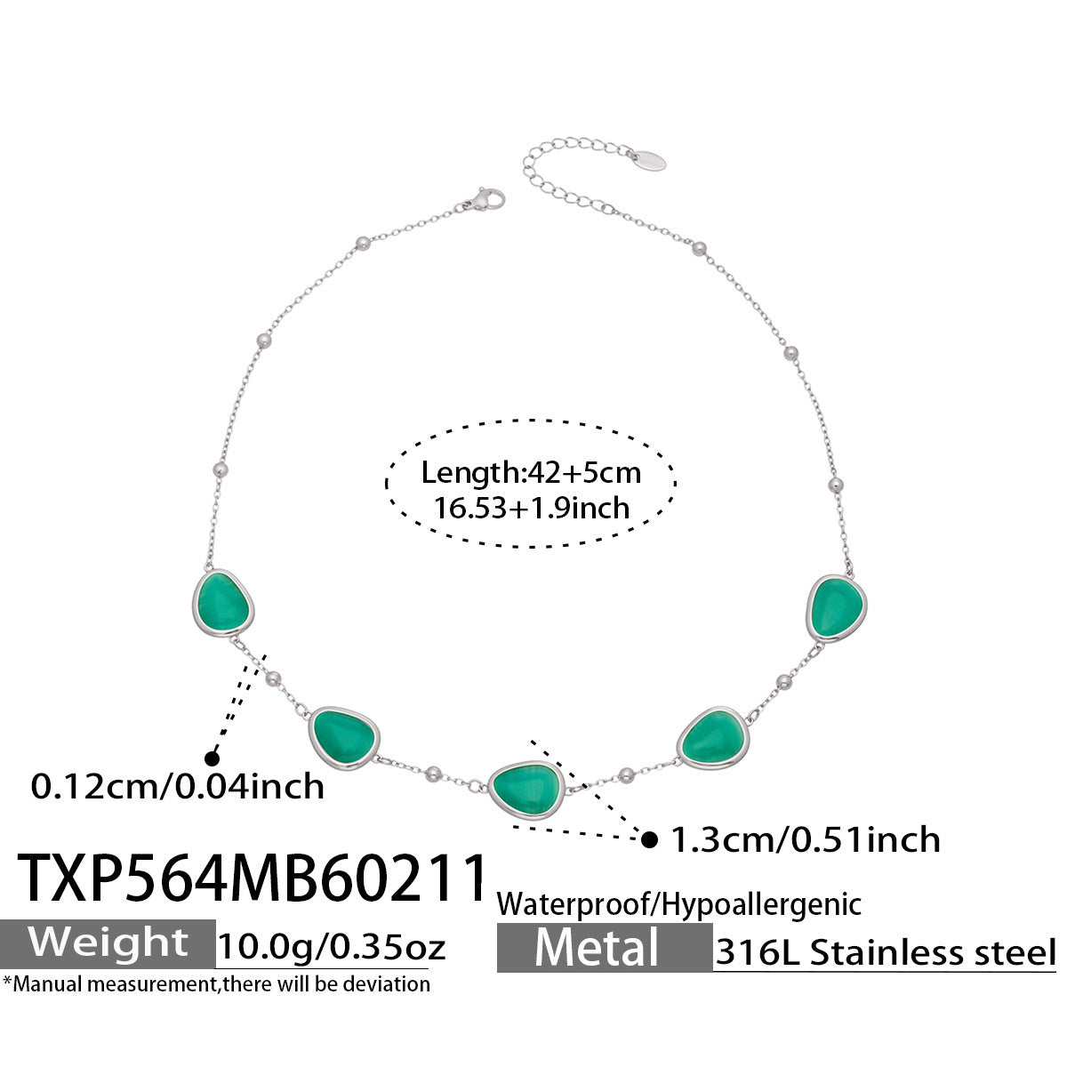 Li Affordable Luxury Style Cut Water Drop-shaped Opal Female Stainless Necklaces