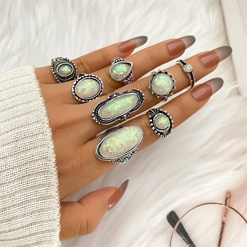 Women's Retro Turquoise Gemstone For Minority Light Ring