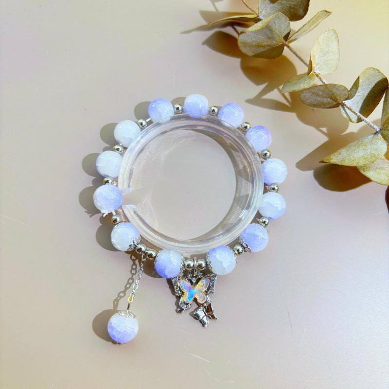 Two-color Lily White High-grade Crystal String Bracelets