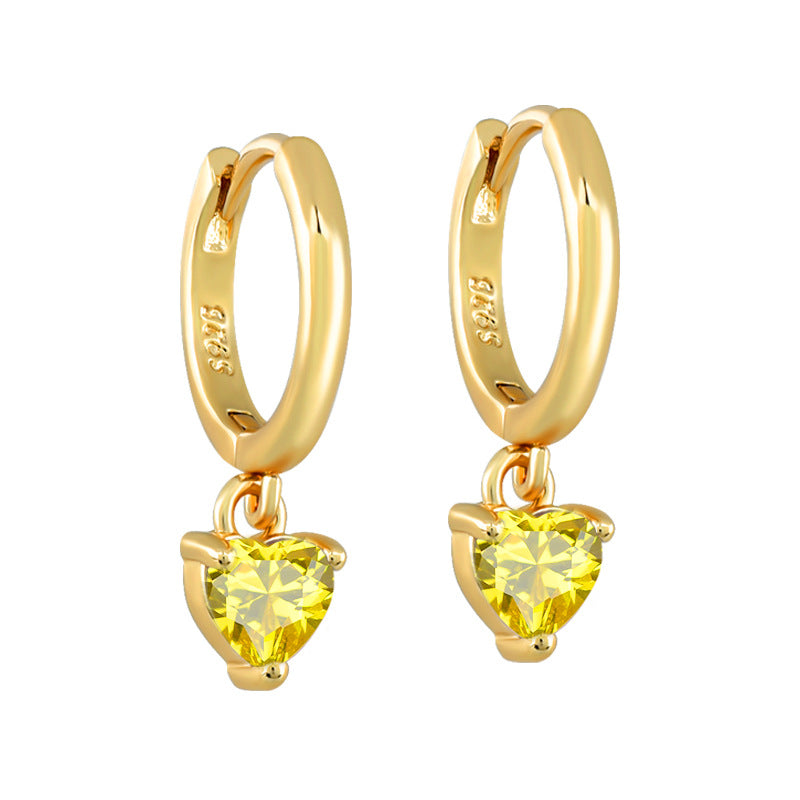 Affordable Luxury Fashion Heart-shaped Design Frosty Style Female Earrings