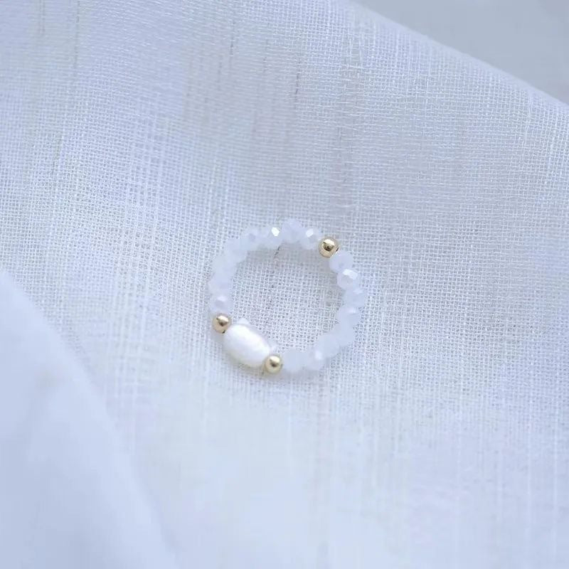 Cat Beaded Female Black White Head Rings