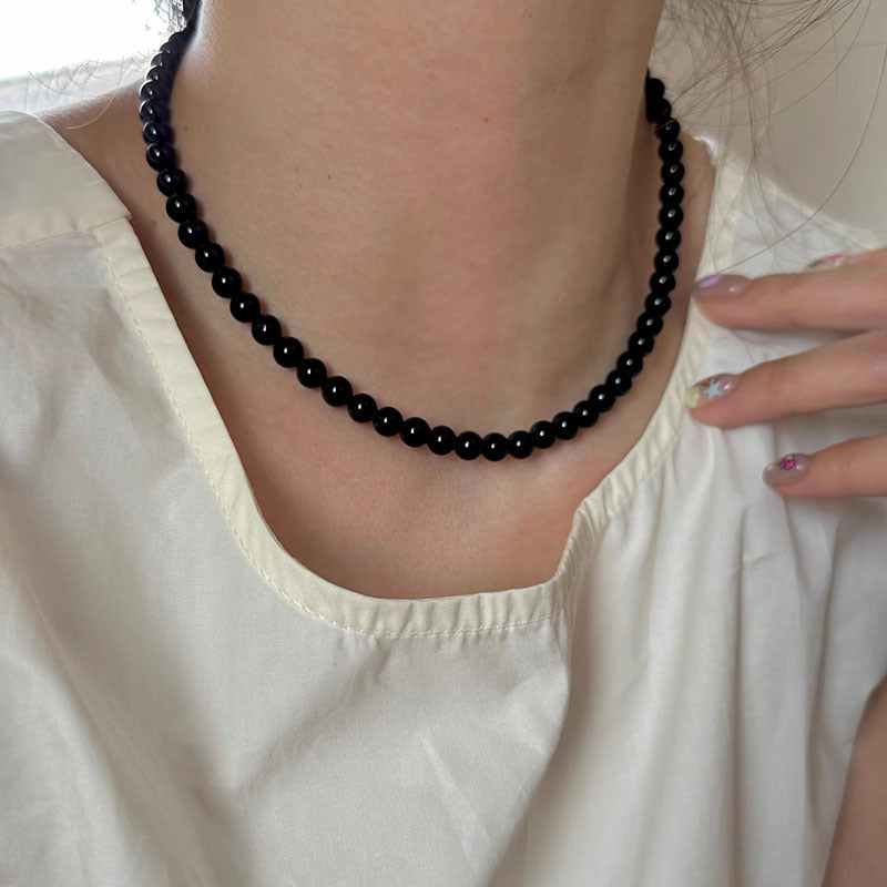 Black Bead Korean Style Autumn Special Interest Light Luxury Necklace