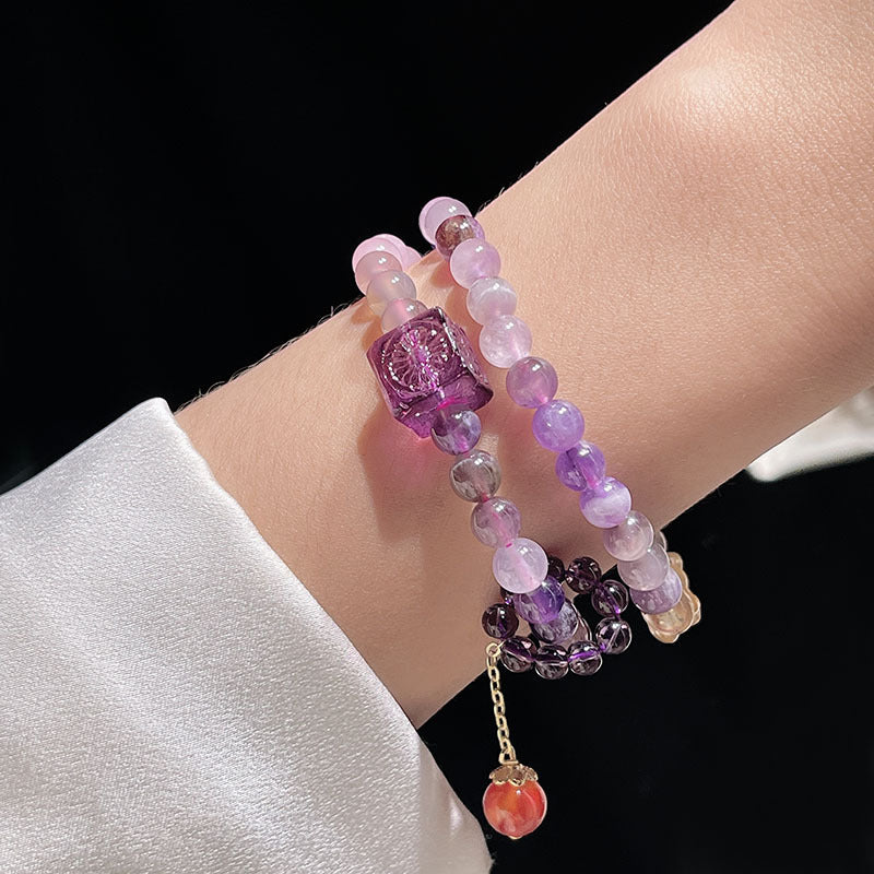 Natural Amethyst Design Advanced Double Nine Bracelets