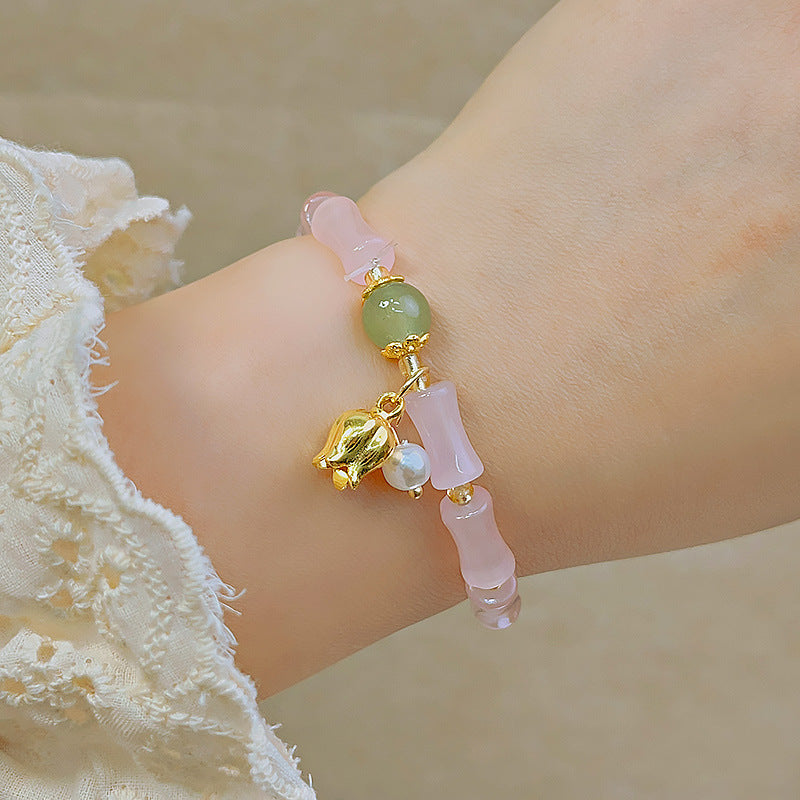 Glass Beaded Female Sweet Lily Gift Bracelets