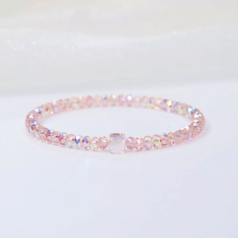 Women's Korean Elegant Couple Crystal Beaded Elastic Bracelet