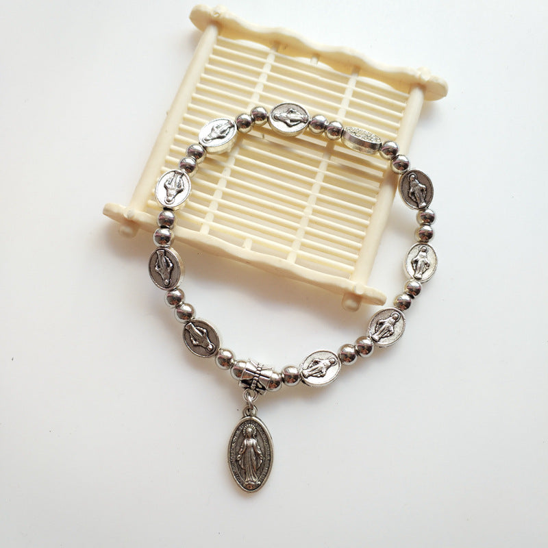 Women's & Men's More Than Cross Crystal Alloy Elastic Bracelet