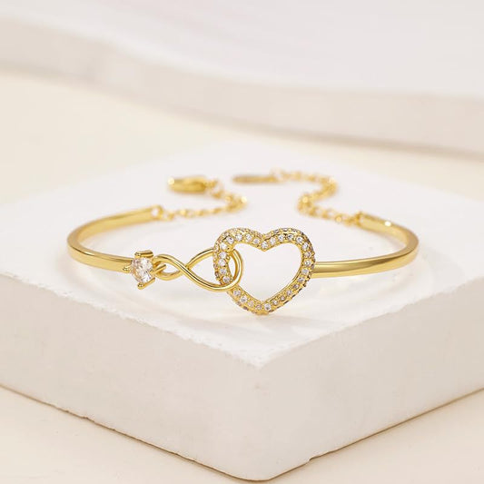 Women's Symbol Stainless Steel Hollow Loving Heart Bracelets