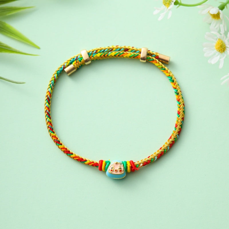 Children's Colorful Braided Rope Wrist String Safe Red Bracelet