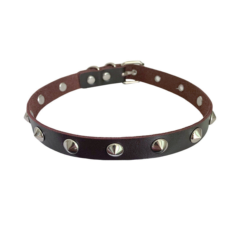 Women's Drum Spike Gothic Personality Dark Style Leather Collar