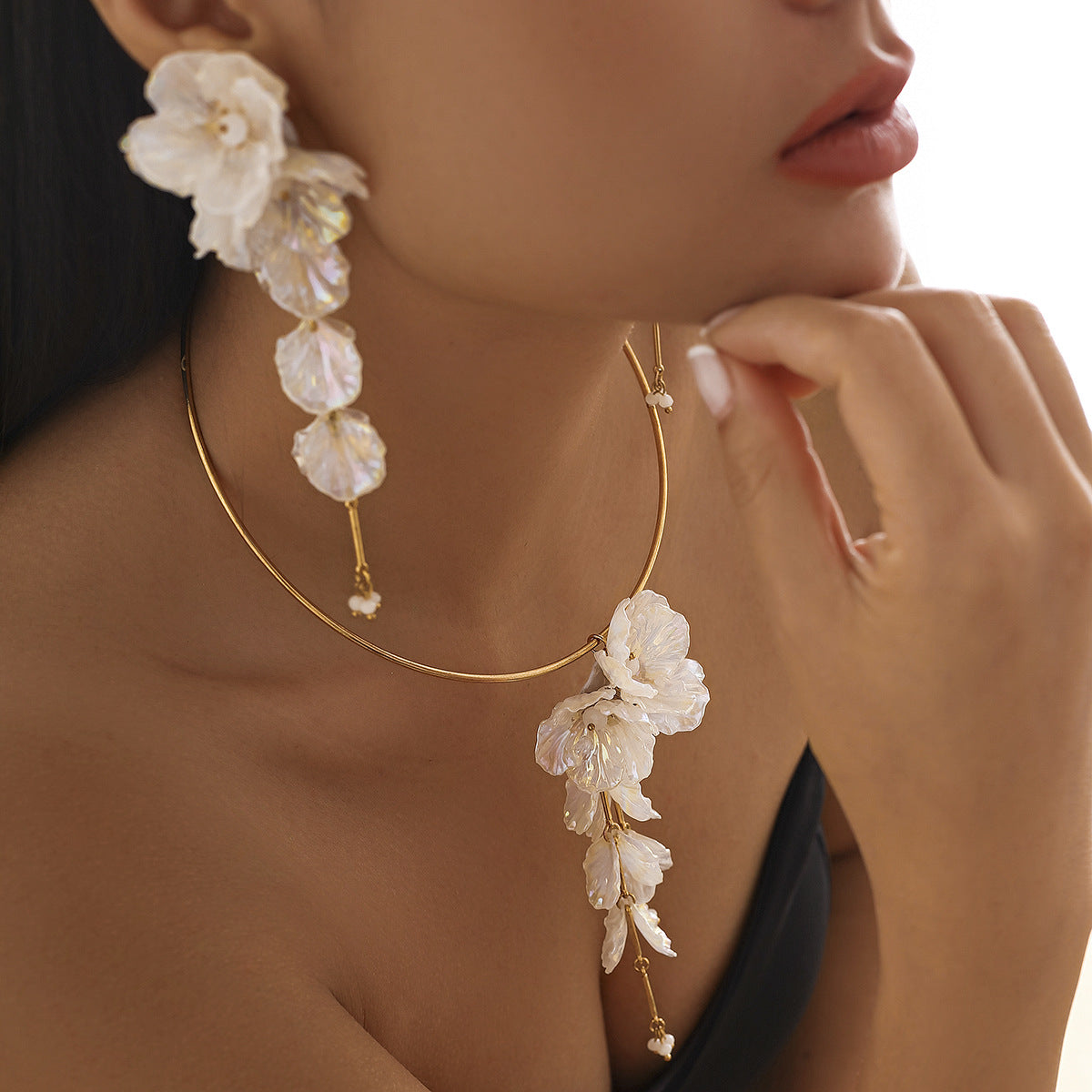 Colorful Mermaid Scallop Flower Vacation Style Three-dimensional Floral Collar