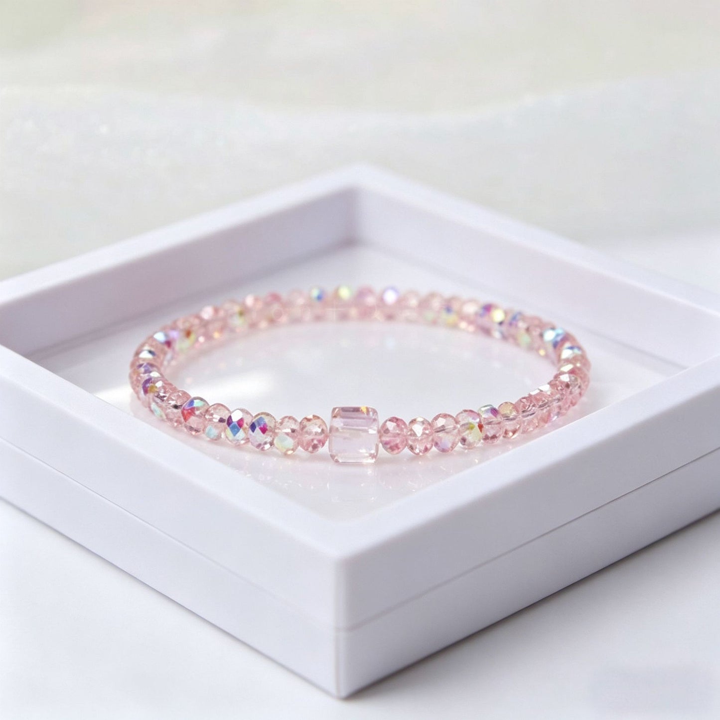Women's Korean Elegant Couple Crystal Beaded Elastic Bracelet
