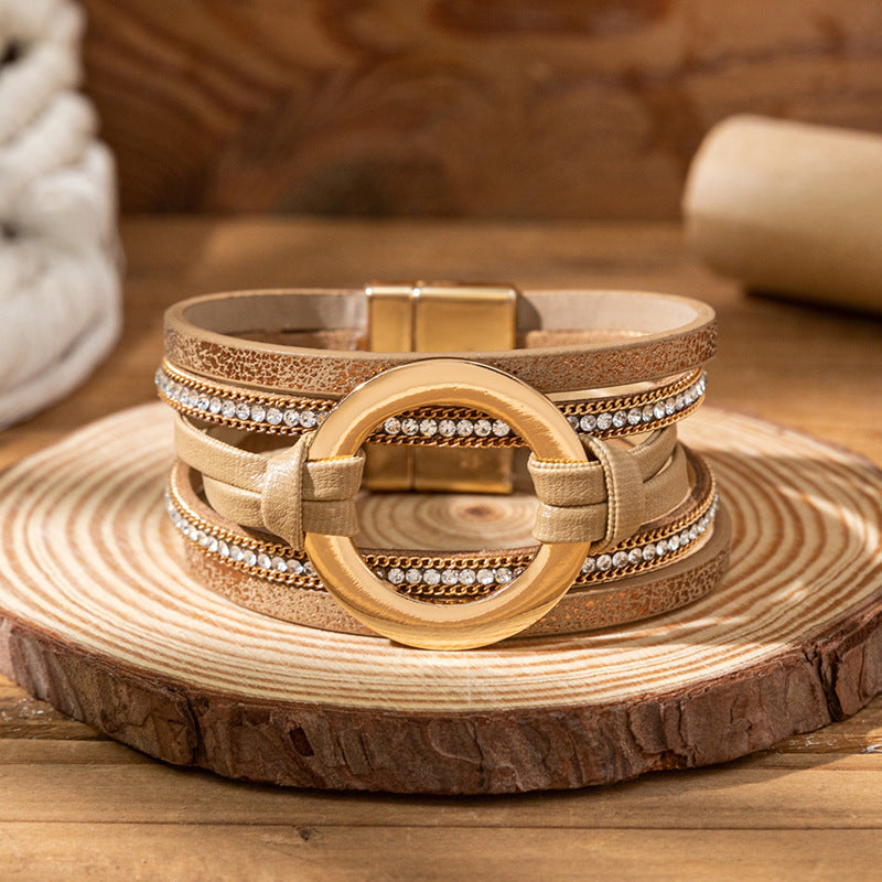 Twin Sense Leather Female Style Niche Design Bracelet