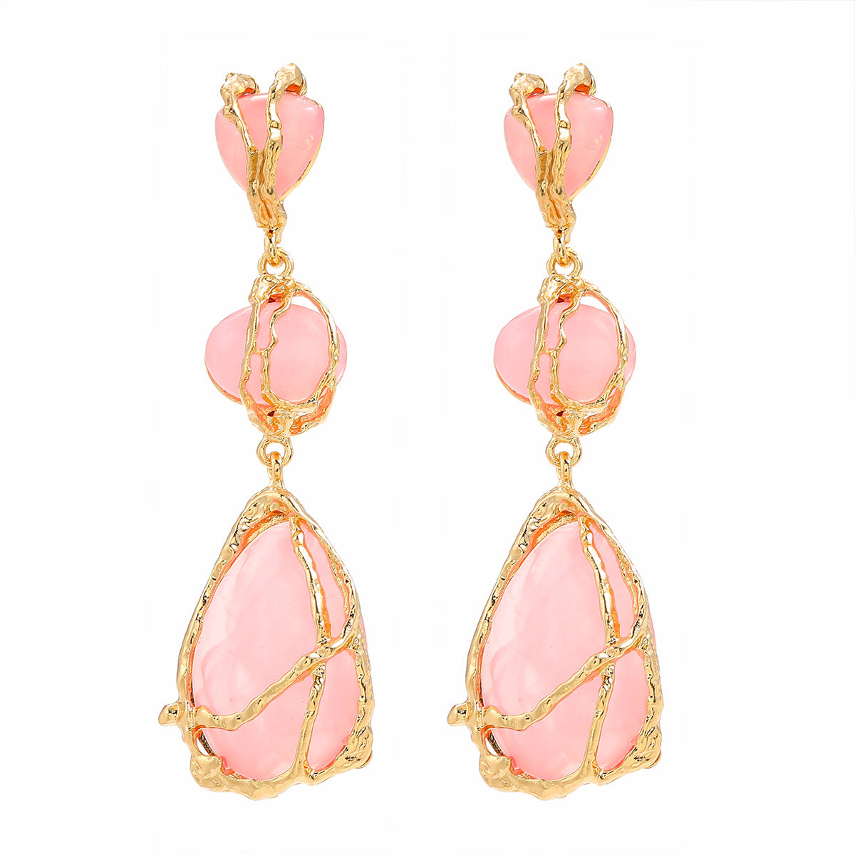 Women's Trendy Alloy Resin Bohemian Style Exaggerated Earrings