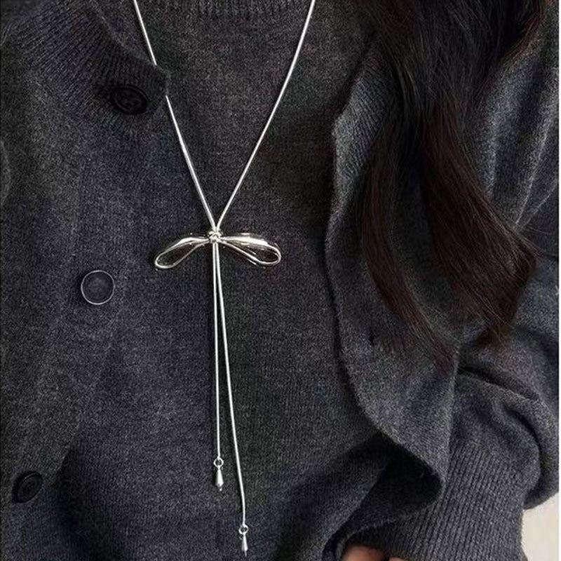 Sier Safety Lock Chinese Style White Necklace