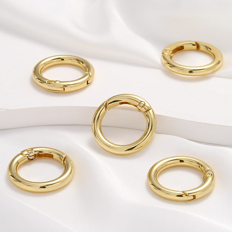 Retaining Real Gold Glossy Round Universal Buckle Jewelry Accessories