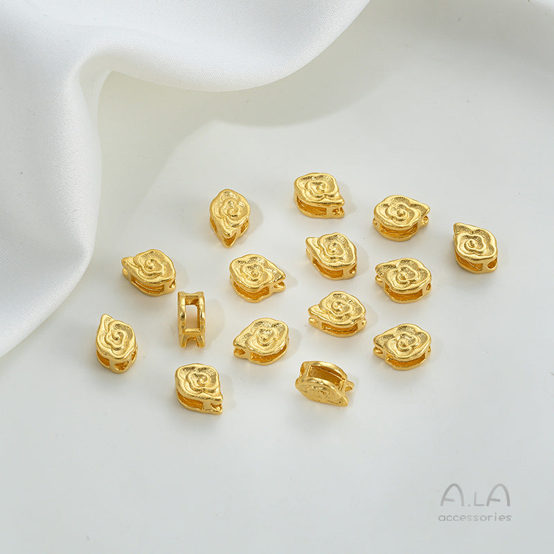 Alluvial Gold Wheel Spacer Beads Copper Jewelry Accessories