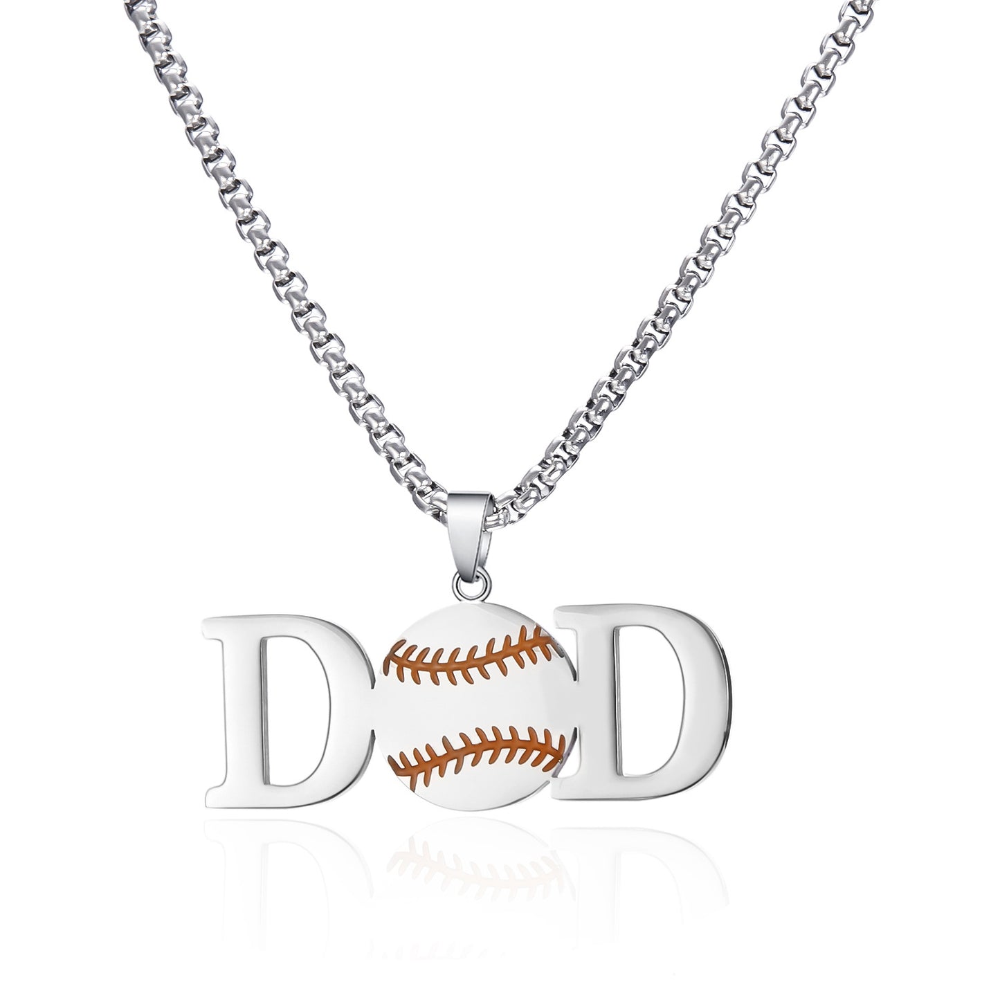 Women's & Men's Creative Baseball Letter Stainless Steel Hip Hop Necklaces