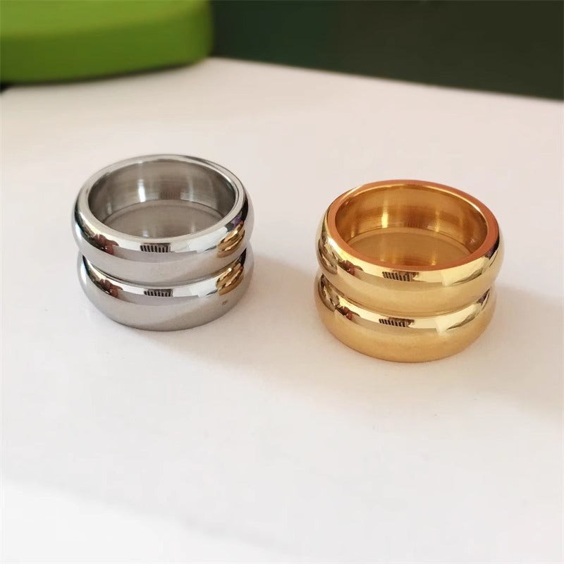 Women's Fashion Wide-brimmed Simple High-grade Titanium Steel Rings