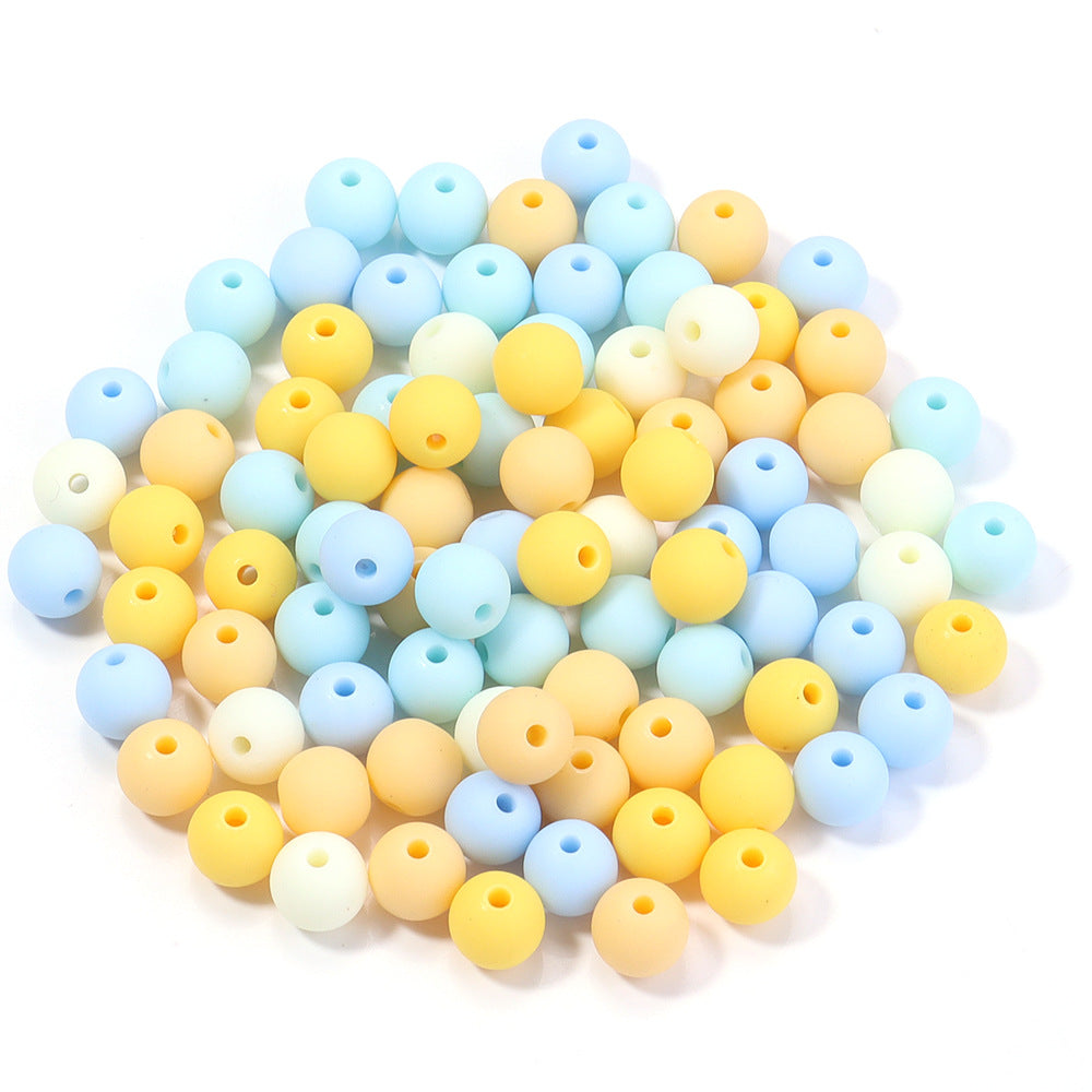 Creative Rubber Round Beads Effect Paint Jewelry Accessories