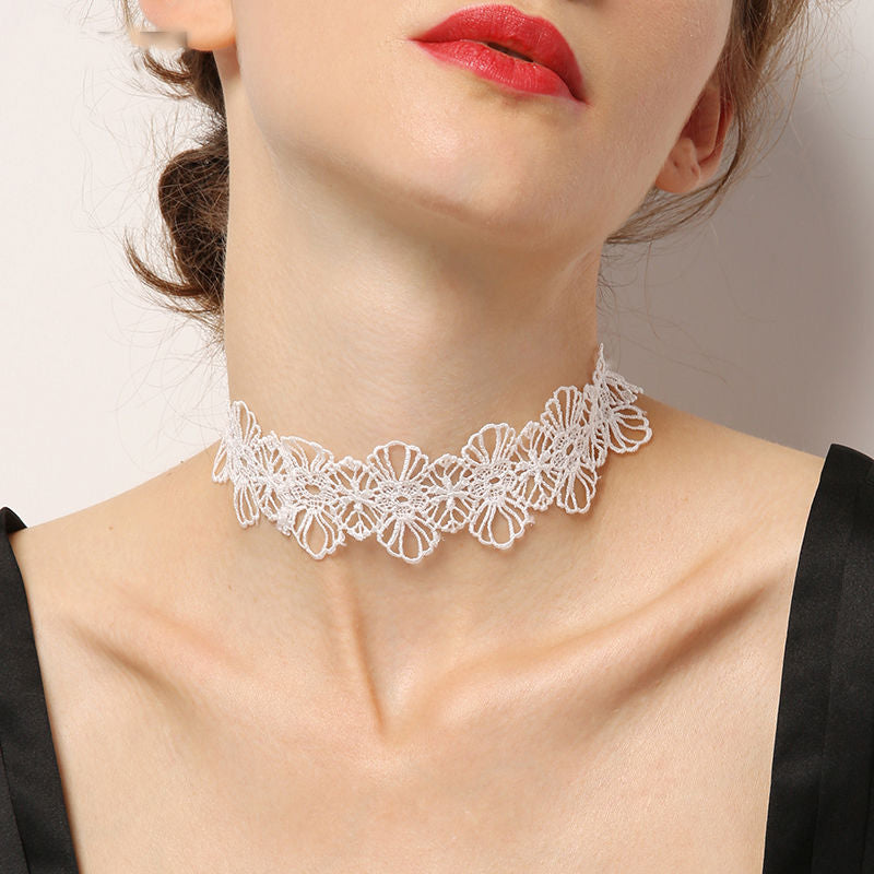 Women's Lace Sexy Clavicle Chain Black Exaggerated Neck Band Formal Collar