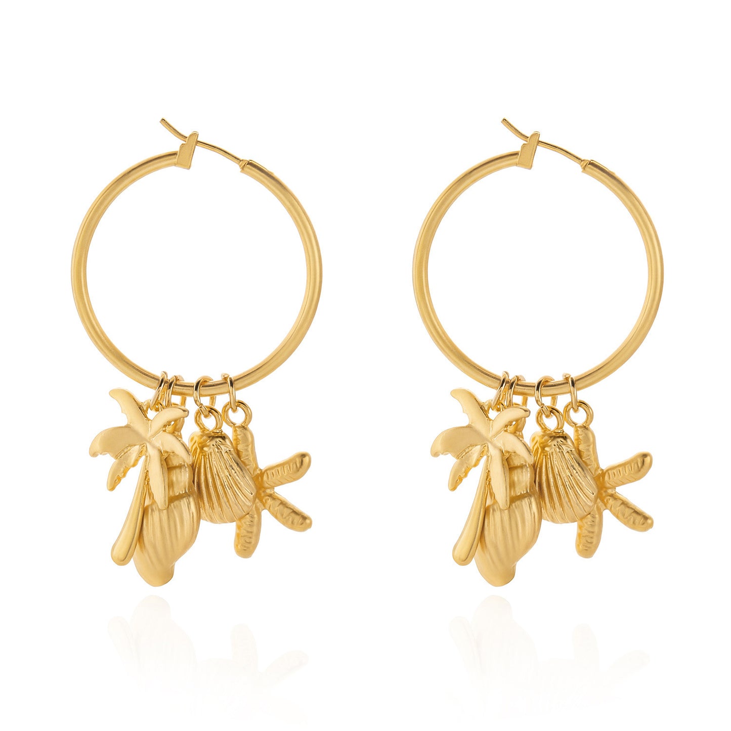 Summer Ocean Style Starfish Shell Niche Design Beach Vacation Earrings