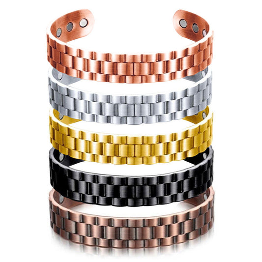 Fashion Trend Opening Adjustable Magnetic Grid Bracelets